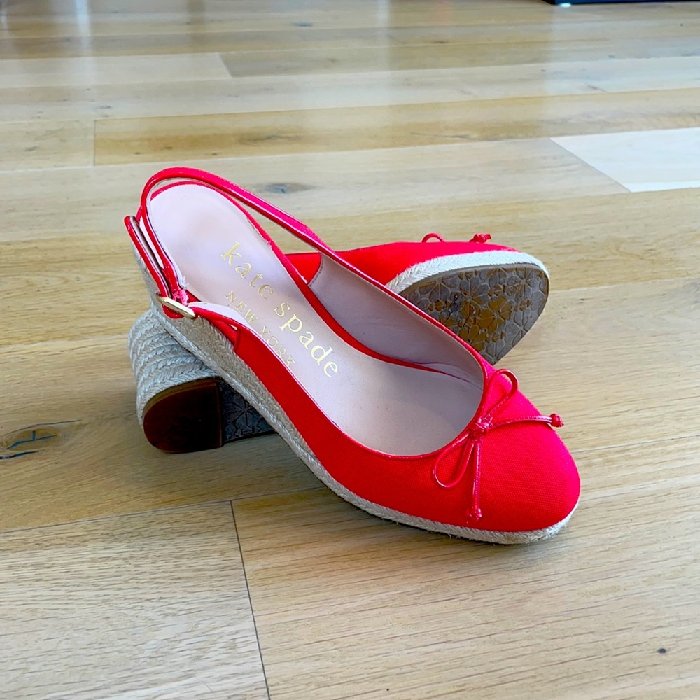 New Kate Spade wedges in red